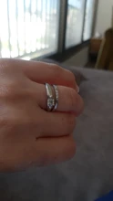 Anillo de compromiso de piedras redondas y pequeñas para mujer, sortija de boda de cristal Plata de Ley 925 auténtica