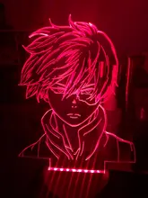 Lamp Bedroom-Decor Gift Led-Night-Light Acrylic Academia Face-Design Anime Shoto Todoroki