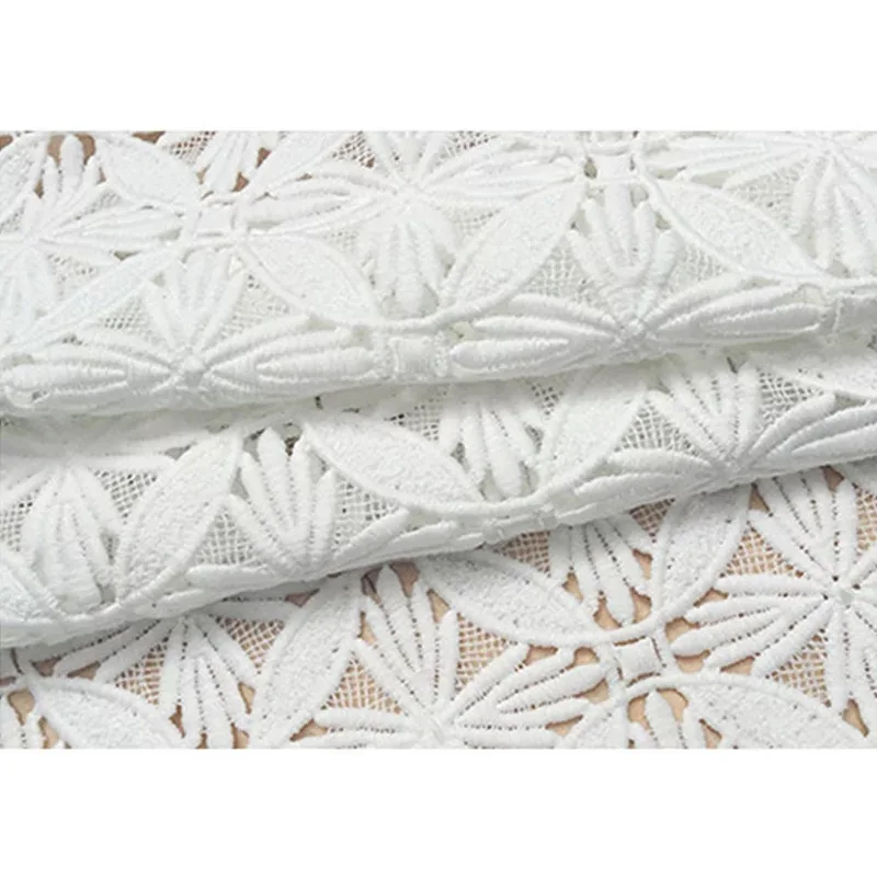 Белая кружевная ткань элегантная тонкая кружевная ткань, вязанная винтажная кружевная ткань