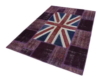 

171x247 Cm British Handmade Flag Patchwork Rug-6x8 Ft
