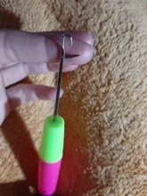 Agujas de ganchillo para cabello trenzado Jumbo y trenzas de ganchillo, 1 unidad, 15Cm, Color rosa y limón, de plástico para tejer