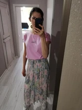 REALEFT-faldas largas plisadas con estampado Floral para mujer, faldas largas de tul, de cintura alta, sueltas, para primavera y verano, 2021