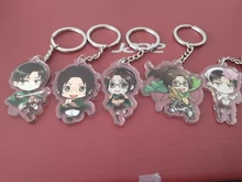 LLavero de ataque a Titan, colgante de llavero acrílico de doble cara, accesorios de Anime, llavero de dibujos animados, 2019