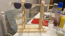 Nuevos soportes de estantería para gafas de sol, expositor de madera, soporte para puesto expositor, 9 tamaños, Material Natural