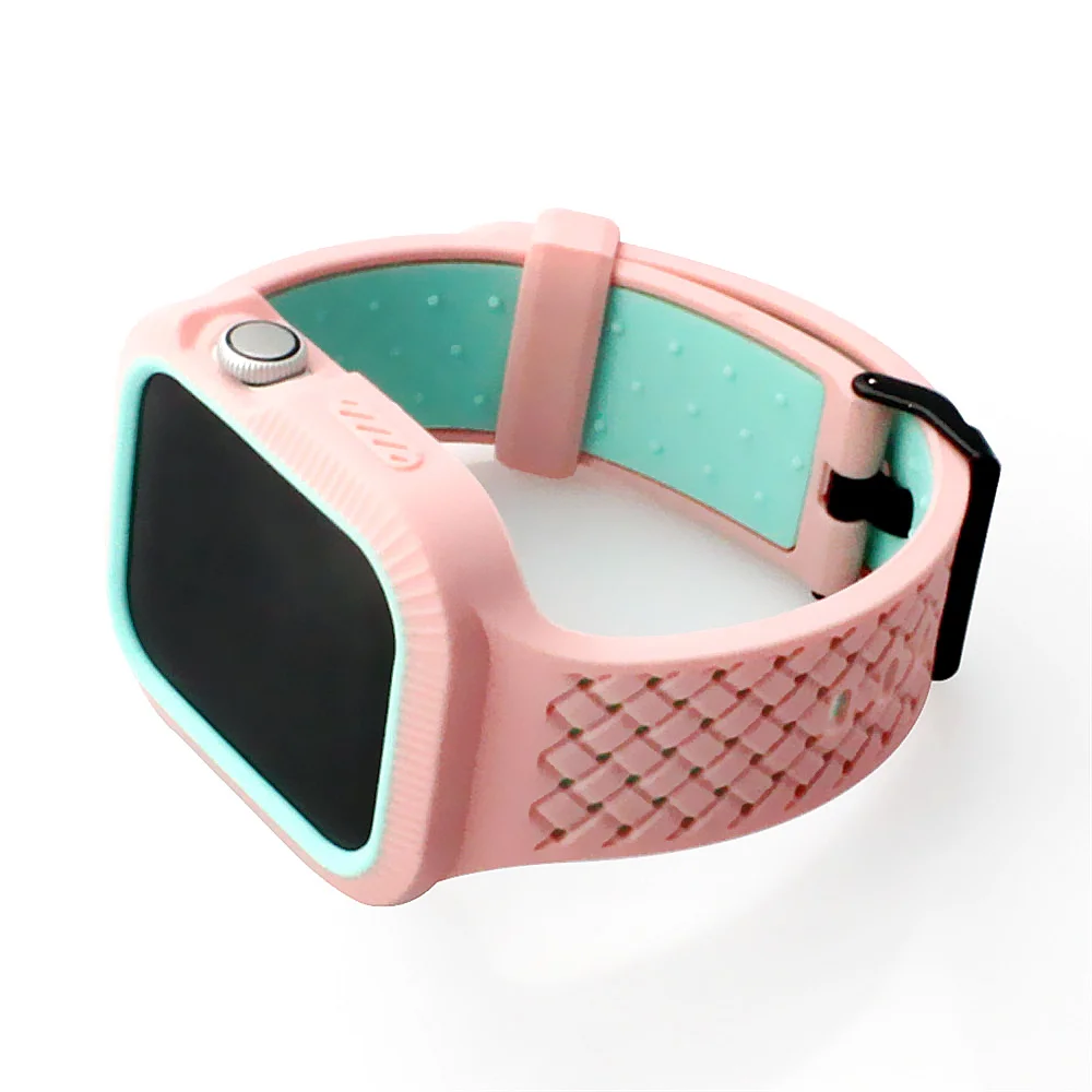 Чехол и ремешок для Apple watch band 44 мм/40 мм встроенный Плетеный силиконовый браслет