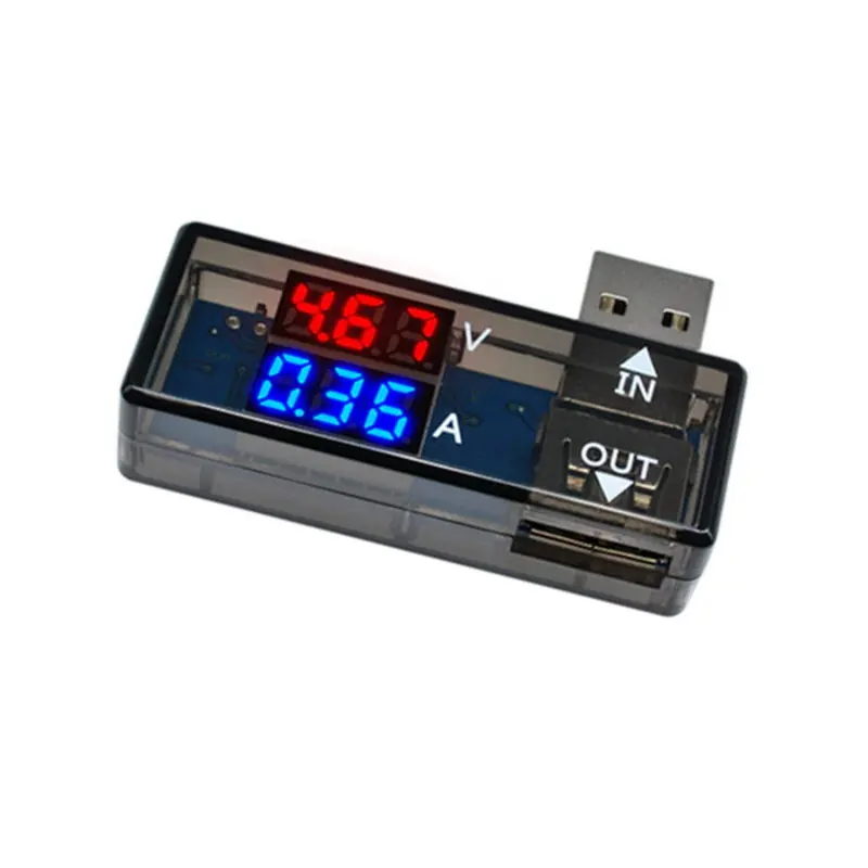 USB Tester 2 in 1 L-type тестер 3...9В 0...3А дисплей красный и синий размеры 52х22х14мм |