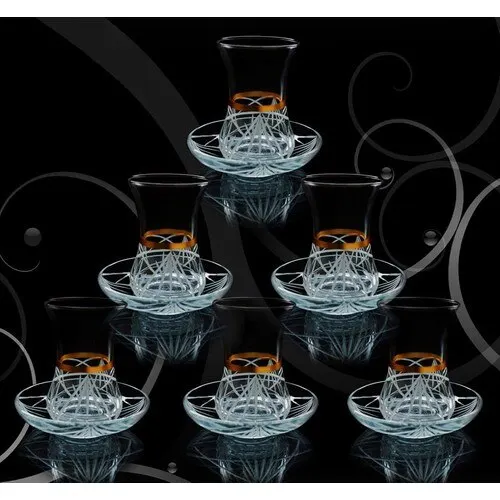 

Turkish Tea Glass Set Gold Gilded Embroidered 12 Piece Crown Tea Set Turkish-Arab Tea Tea Presentations Orient Exp.