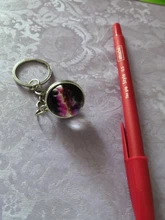 Llavero con diseño de galaxia y Planeta, cadena con colgante de doble cara con diseño de bola de cristal y sistema Solar a la moda, joyería universo