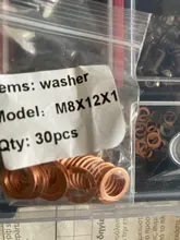Gasket-Ring Sealing-Washer Flat-Seal Copper-Crush Brass M4 M16 DIN7603 M5 M8 Red M26