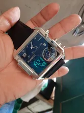 BOAMIGO- Relojes deportivos para hombre, reloj de pulsera masculino de cuarzo de cuero militar, con led, 3 zonas horarias