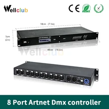 8 портов Artnet Dmx управление Лер конвертер Выход 8x512 4096 каналов для сцены Dj светильник управления 3 PIN сплиттер XLR вход и выход