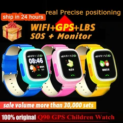 Q90 GPS Children kids Smart Watch Phone Position for Children Watch 1.22 inch Color Touch Screen WIFI SOS Smart Baby Watch