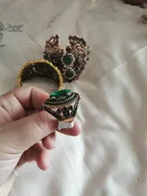 Kinel de lujo anillo para las mujeres aspecto Vintage AAA verde de cristal de la joyería de Boho de Color oro encanto étnico anillo de boda