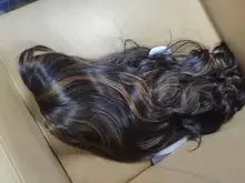 ALAN EATON-Peluca de cabello sintético para mujer afroamericana, cabellera artificial largo ondulado con flequillo, color negro, marrón y dorado, resistente al calor