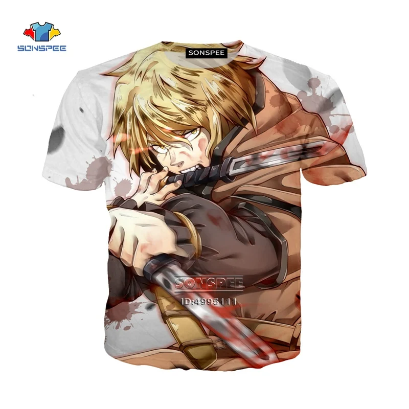 SONSPEE/женская футболка с 3D принтом аниме Vinland Saga Thorfinn Мужская Футболка Harajuku летняя