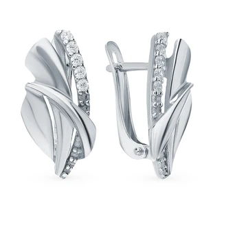 

Silver earrings with cubic zirconia sunlight sample 925