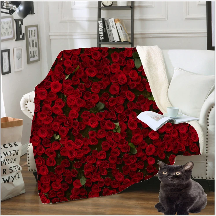 

LIASOSO New 3D Print Flower Rose Phalaenopsis Blanket Fleece Travel Quilt Sofa Keep Warm Throw Plush Blankets Bedspread B123-02