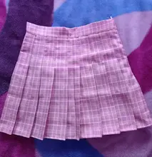 QRWR-minifaldas plisadas para mujer, faldas coreanas de cintura alta, a cuadros, sexys, con cremallera, 2020