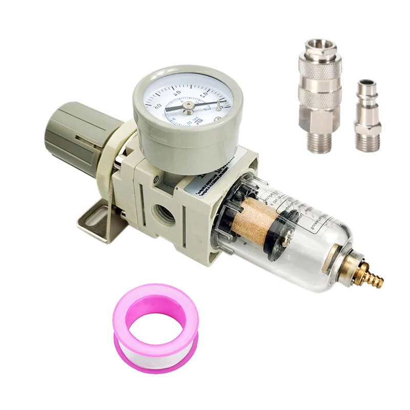Pneumático Filtro Regulador de Pressão Piggyback Air Tool Compressor com Calibre Aw200002 Bsp Combo ar