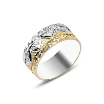 

Silver 925 Sterling Chevron Pattern Wedding Ring