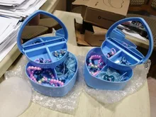 Conjunto de collar y pulsera de princesa Elsa para niños y niñas, caja de regalo de joyería con pinza para el pelo de Frozen 2, regalo de Navidad y vacaciones