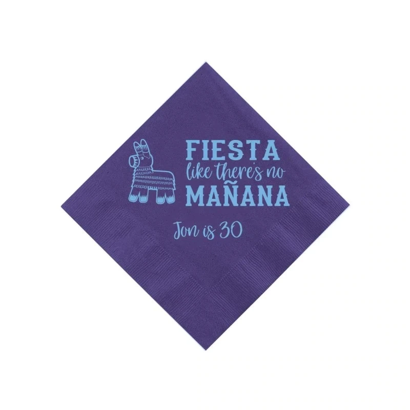 

Personalised Fiesta Like there no Mañana Personalized Birthday Napkins - Custom 30th Birthday Napkins -Cinco De Mayo