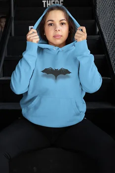 

Angemiel Wear Black Bat Blue Women 'S Hooded Sweatshirt
