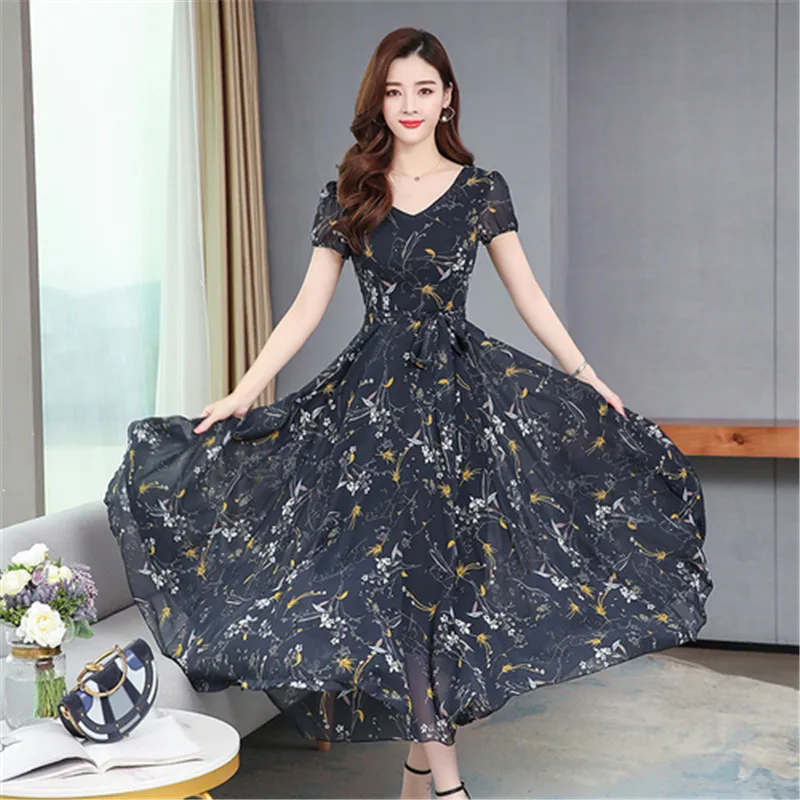Chiffon dress female 2020 Korean summer 