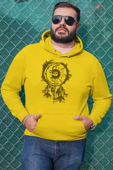 

Angemiel Wear Indian Style Moon Yellow Men 'S Hooded Sweatshirt