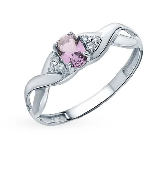

Silver ring with crystals and cubic zirconia sunlight sample 925 test