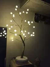 Night-Light Table-Lamp Battery-Operated Bedside Copper-Wire Tree Bedroom Home-Decoration