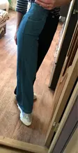 Pantalones vaqueros largos Vintage para mujer, ropa informal suelta de cintura alta, ropa de dos colores vaqueros de pierna ancha