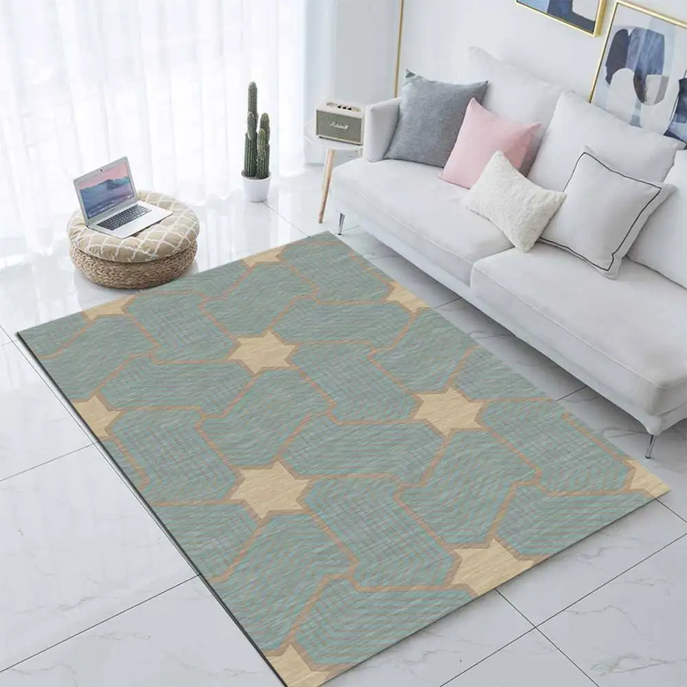 Else зеленый желтый звезды Morroccan 3d принт Нескользящая микрофибра гостиная современный ковер моющийся коврик