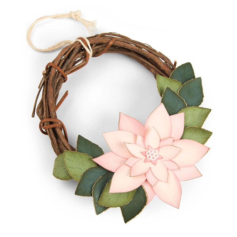 薄型メタルダイ　カッティングダイ　ポインセチア立体りぼん 薄型メタルダイ カッティングダイ ポインセチア立体りぼん