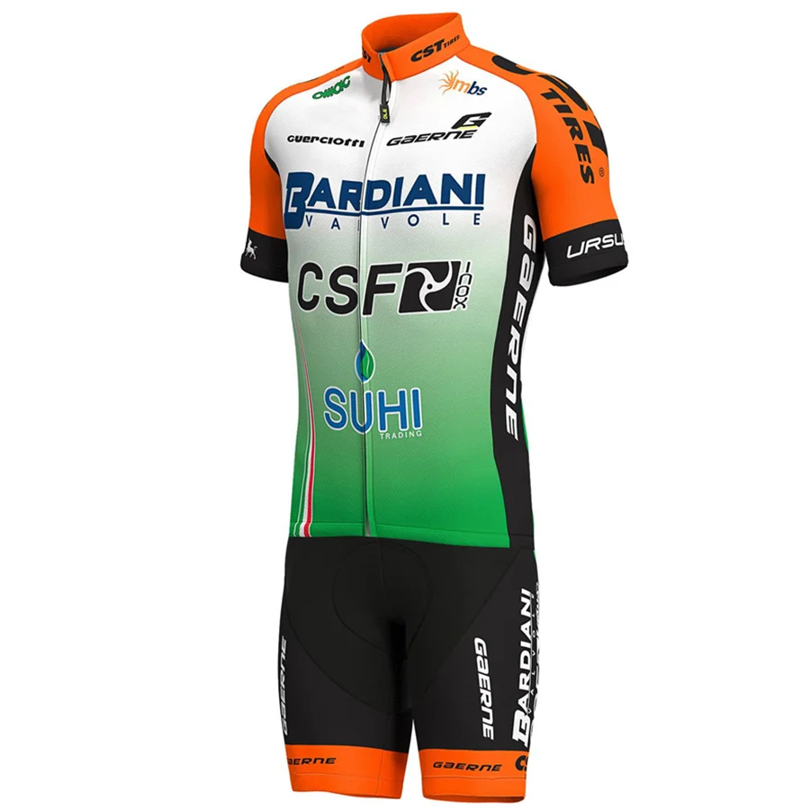 Оранжевый Новинка года! Мужская летняя одежда для велоспорта bardiani csf, Джерси pro team, комплект completini ciclismo, одежда для велоспорта, гелевые Шорты ropa de hombre - Цвет: Оранжевый
