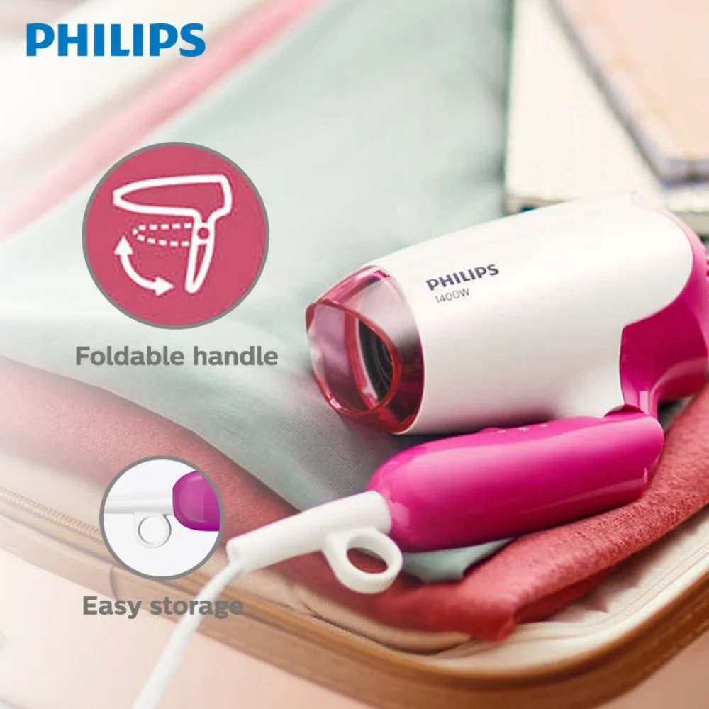 Secador pelo Philips, secadores de pelo portátil de viaje de 1400 W, 2  configuraciones de velocidad flexibles, mango plegable, concentrador  estrecho, secador de cabelo - AliExpress Electrodomésticos