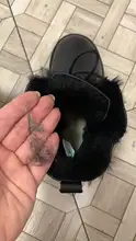Winter Boots Sheepskin INOE Women Ankle Shearling Black Waterproof Fur for Casual Warm