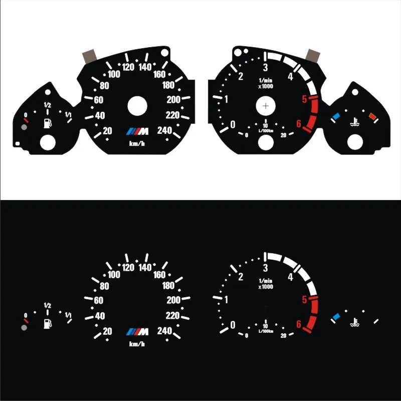 DASH 6000 RPM EL glow gauge plasma dial for 3 Series E46 Diesel