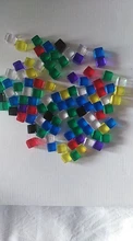 Juego de 9 piezas de ajedrez de cristal de colores, Cubo de Esquina cuadrada transparente/opaco, para juego de rompecabezas, accesorio de 8mm, 100 unidades