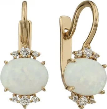 

Aloris earrings with Opals and cubic zirconia in red gold