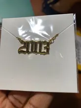 Collar de acero inoxidable con año de nacimiento para mujer, colgante con número de año dorado, joyería, regalo de cumpleaños, 2020