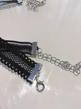 Yanqueens 6 unids/pack negro cuero con encaje gargantilla de tira de terciopelo Collar pares Collar Declaración de las mujeres joyería de Chocker