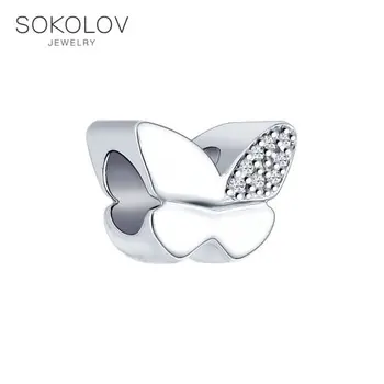 

Suspension charm SOKOLOV with cubic silver fashion jewelry 925 women's male, pendants for neck women