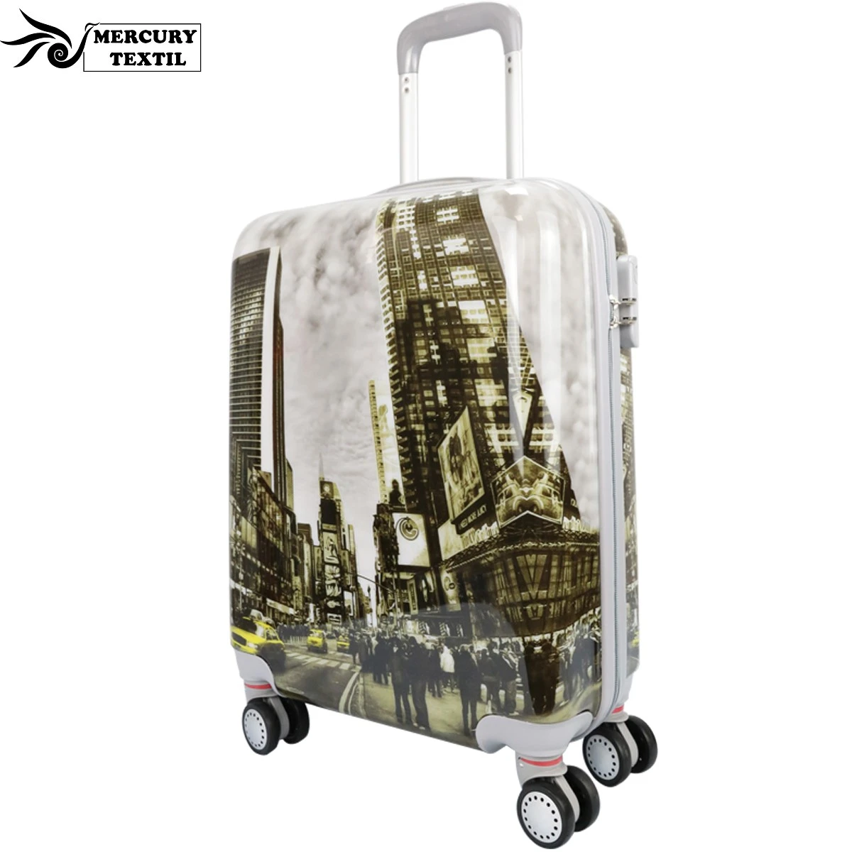 MERCURY TEXTIL Equipaje de Super con 4 Ruedas, película Protectora se Quita,Material Policarbonato (City)|Maletas| - AliExpress