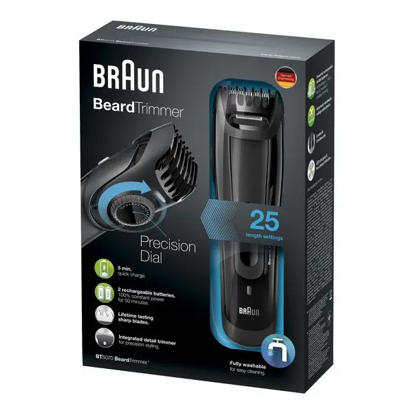 Триммер для бороды Braun BT5070 40 мин черный