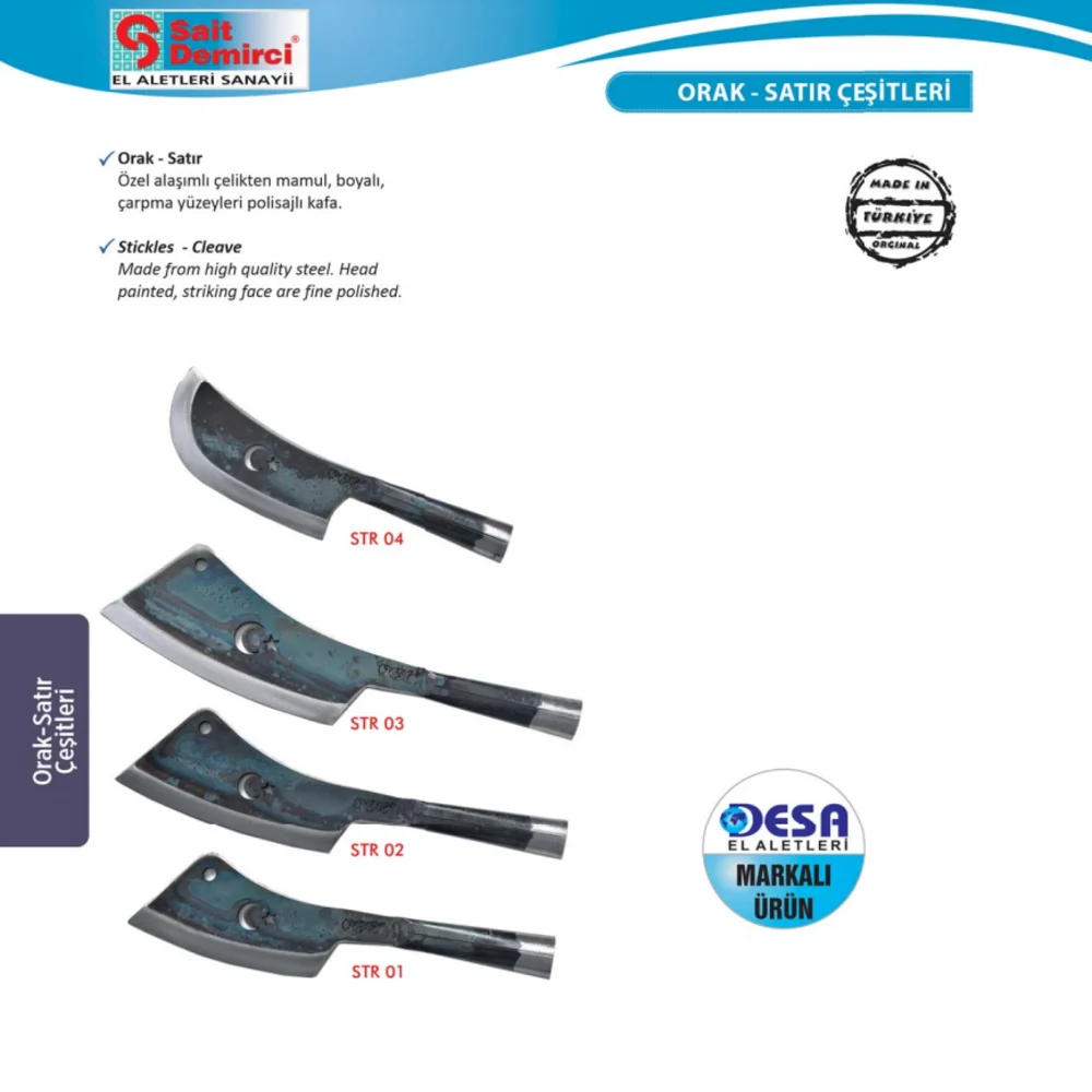 DESA STR 03 Sickle Machete Scythe Garden Tool Pruner Gardening Wild Herb Grass Remover Cleaner Debugger Turkish Made
