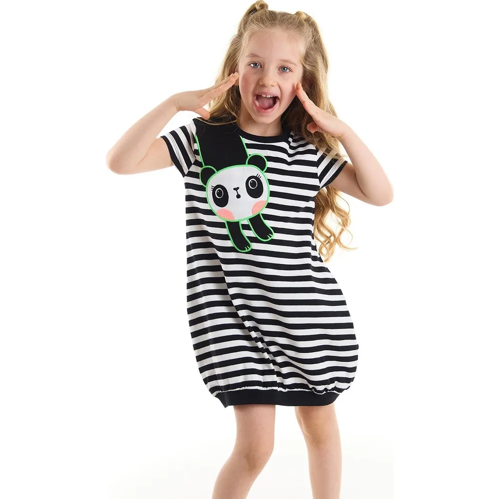 

Denokids Striped Panda Dress❤️Handsome Kids Organic Style Fashion Trend Good Quality Dancing Beauty fun