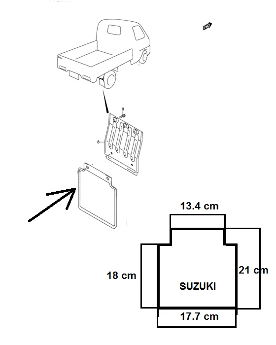 1 пара задних брызговиков Брызговики для Suzuki Carry Supercarry Porter pick Up 72220-78810-5PK 72220788105PK