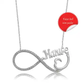 

Merve Silver 925 Sterling Silver Is Heart Infinity Necklace