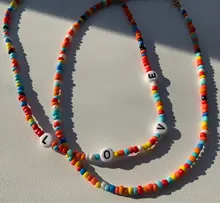 Collar de satélite multicapa con cuentas de arcoíris para mujer, joyería Bohemia hecha a mano, con personalidad